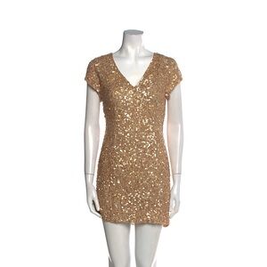 Parker Silk Mini Dress Gold Embellishments Perfect NYE dress ✨